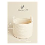 MaVaux Çok Amaçlı, 20cm-26cm Küçük Boy, Yanları Saplı, Sepet, Jüt, Hasır, Dokuma Sepet, Düzenleyici BeyazKüçük 26 cm