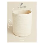 MaVaux Çok Amaçlı, 40cm-36cm Büyük Boy, Yanları Saplı, Sepet, Jüt, Hasır, Dokuma Sepet, Düzenleyici BeyazBüyük 26 cm