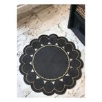 MaVaux Daisy Özel Üretim Jüt El Dokuması Kilim Siyah 150 x 150