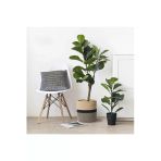 MaVaux Dekoratif Jüt Saplı Hasır Sepet Saksı 25cm X 25 Cm, Jüt Bej Saksılık, Dekoratif Saksı Ve Havluluk