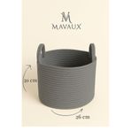 MaVaux Doğal El Dokuma Hasır Jüt Sepet 20x26 cm – Dekoratif, Çok Amaçlı, Şık ve Dayanıklı Saklama Sepeti Gri 20 x 26