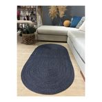 MaVaux Galileo Oval Jüt Yuvarlak Hasır Görünümlü Klasik Halı Kilim BambuLaci 140 x 200