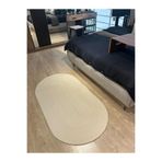 MaVaux Galileo Oval Jüt Yuvarlak Hasır Görünümlü Klasik Halı Kilim Krem 60 x 120