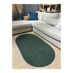 MaVaux Galileo Oval Jüt Yuvarlak Hasır Görünümlü Klasik Halı Kilim Yeşil 120 x 150