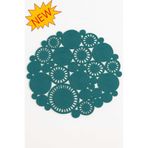 MaVaux Harmony Jüt Doğal Hasır Kilim Bej Geometrik Bohem Yuvarlak El Örmesi Halı PETROL MAVİ 200 x 200