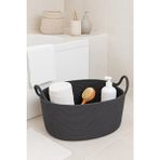 MaVaux Hasır Jüt Dekoratif Sepet 20x30x50 Cm, Oyuncak, Çamaşır, Banyo, Mutfak ve Düzenleyici Saklama Sepeti ANTRASİT 55 x 35