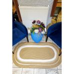 MaVaux Jüt Hasır Çerçeve Detaylı Şık Dekoratif Kilim Halı jüt bej 80 x 200
