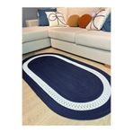 MaVaux KOPYA - Lotus Jüt Hasırlı El Örgüsü Kilim LacivertBeyaz 100 x 150
