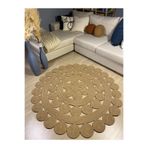 MaVaux Krizantem Jüt Hasırlı Örgü Kilim Hasır 100 x 100