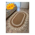 MaVaux Marguerite Özel Tasarım Hasır Jüt Kilim – Koridor, Antre ve Salon Halısı Yolluk HASIR - KREM 80 x 100