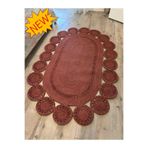 MaVaux Marguerite Özel Tasarım Hasır Jüt Kilim – Koridor, Antre ve Salon Halısı Yolluk Nar Çiçeği Kırçıl 80 x 150