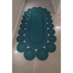MaVaux Marguerite Özel Tasarım Hasır Jüt Kilim – Koridor, Antre ve Salon Halısı Yolluk PETROL MAVİ 90 x 300