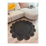 MaVaux Matrix Jüt Kilim, Paspas, Mutfak Halısı, Banyo, Kilim, Halı, Oturma Odası Halısı, Balkon Halısı ANTRASİT 140 x 140