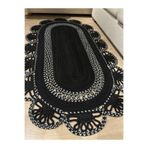 MaVaux Matrix Jüt Kilim, Paspas, Mutfak Halısı, Banyo Paspası, Kilim, Halı, Oturma Odası Halısı SiyahKırçıllı 80 x 150