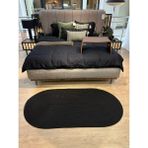 Mavaux Oval Hasır Görünümlü Jüt Kilim - 80 x 300 cm - Siyah