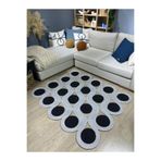 MaVaux Quantum Jüt Görünümlü Hasır Özel Yapım Kilim GriSiyah 100 x 130