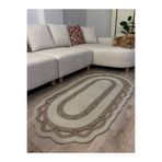 MaVaux Sarmaşık Model Oval Hasır Görünümlü Jüt Kilim Paspas Halı taşkırçıl 120 x 230