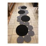 MaVaux Siyah Kırçıllı Hasır El Dokuma Jüt Yolluk Halı Kilim Siyah Kırçıl 100 x 230