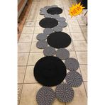 MaVaux Siyah Kırçıllı Hasır El Dokuma Jüt Yolluk Halı Kilim Siyah Kırçıl 80 x 300