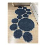 MaVaux Siyah Snake Hasır Jüt Bej Yolluk Halı Kilim BambuMaviKırçıllı 55 x 134