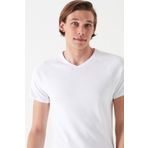 Mavi 061313-622 V Yaka Beyaz Basic Erkek T-Shirt