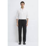Mavi % 100 Keten Normal Bel Düz Paça Erkek Pantolon 0010577-900 SİYAH