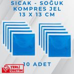 Mavi 13X13 Cm 10 Adet Soğuk Kompres Jel Buz Aküsü Soğuk Zincir Buz Jeli Buz Torbası Strafor Kutu İçi Jel