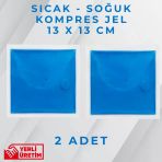 Mavi 13X13 Cm 2 Adet Soğuk Kompres Jel Buz Aküsü Soğuk Zincir Buz Jeli Buz Torbası Strafor Kutu İçi Jel
