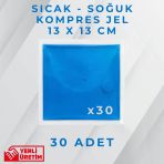 Mavi 13X13 Cm 30 Adet Soğuk Kompres Jel Buz Aküsü Soğuk Zincir Buz Jeli Buz Torbası Strafor Kutu İçi Jel