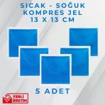 Mavi 13X13 Cm 5 Adet Soğuk Kompres Jel Buz Aküsü Soğuk Zincir Buz Jeli Buz Torbası Strafor Kutu İçi Jel