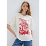 Mavi 1614004-25705 Ekru Kadın T-shirt