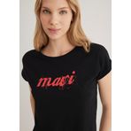 Mavi 166422-900 Logo Baskılı Siyah Slim Fit Dar Kesim Siyah Kadın T-shirt