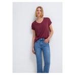 Mavi 167714-70393 V Yaka Bordo Basic Viskoz T-shirt