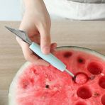 Mavi 2 In 1 Çift Kafa Paslanmaz Çelik Oyma Bıçağı Meyve Karpuz Dondurma Topu Kaşık Kaşık Ev Kepçe Mutfak Aracı (Yurt Dışından) - Ice Cream Scoops & Stacks - Renkli