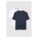 Mavi 2li Mühür Logo İşlemeli Erkek Tişört Loose Fit / Bol Rahat Kesim 0612545-620