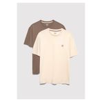 Mavi 2li Mühür Logo İşlemeli Erkek Tişört Loose Fit / Bol Rahat Kesim 0612545-70072