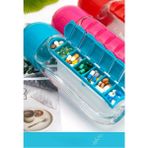 mavi 600ml bpa'siz su matarası, özel üretim hap bölmeli kutusu - Seçenek 1 - Ahşap - Ceviz