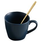 Mavi Avrupa Seramik Ofis Kahve Fincan ve Çay Tabağı Seti Süt Çay Kupaları Kahvaltı Tatlı Fincan Arkadaşlar Çift Kaşıklı Fincan Porselen (Yurt Dışından) - 1 Adet - Renkli - 1 lt