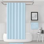 Mavi Banyo Perdesi 180x200 Duş Perdesi Tek Kanat Banyo Perdeleri - Su Geçirmez Küvet Perde