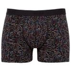 Mavi Baskılı Siyah Boxer 0910451-900 Siyah-900 S