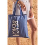 Mavi Beach Desen Baskılı Plaj Çantası