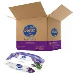 Mavi Beyaz 90 Yaprak Lavanta 24'lü Set 90 Yaprak Plastik Kapaklı Islak Havlu Mendil