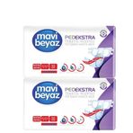 Mavi Beyaz Büyük 60 Adet Ped Ekstra Tekstil Yüzeyli Yetişkin Bel Bantlı Hasta Bezi
