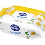 Mavi Beyaz Islak Havlu Mendil 90 Yaprak Papatya Plastik Kapaklı