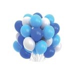 Mavi Beyaz Lacivert Renkli Pastel Balon 30 Adet