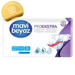 Mavi Beyaz Orta 120 Adet Ped Ekstra Tekstil Yüzeyli Yetişkin Bel Bantlı Hasta Bezi