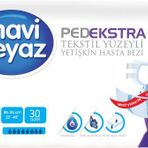 Mavi Beyaz Pedekstra Belbantlı Tekstil Yüzeyli Orta 30 Adet Yüzeyli Yetişkin Hasta Bezi