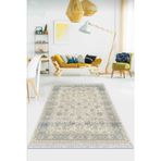 Mavi Çerçeveli Dokuma Pamuk Taban Kaymaz Kilim Klm135