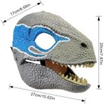 Mavi Dinozor Maskesi Başlık Dino Festivali 3D Raptor Dinozor Rol Oynamak Sahne Korku Dinozor Şapka Noel Hediyesi Için Korkmuş Maske (Yurt Dışından) - Renkli - Yok