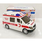 Mavi Düşler 3D Işıklı Sesli Sirenli Pilli Oyuncak Ambulans Araba 112 Acil Kurtarma - Beyaz
